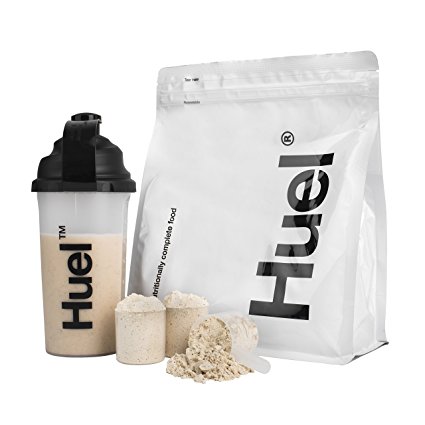 Huel Starter Kit - Includes 2 Pouches of Nutritionally Complete 100% Vegan Powdered Meal, Scoop, Shaker and Booklet (7.7lbs of Powder - 28 meals) (Unflavored Unsweetened Gluten Free)