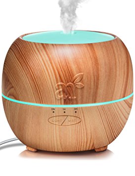 ArtNaturals Aromatherapy Essential Oil Diffuser – (150 ml Tank) – Ultrasonic Aroma Humidifier - Adjustable Mist Mode, Auto Shut-Off and 7 Color LED Lights – For Home, Office, Bedroom and Baby