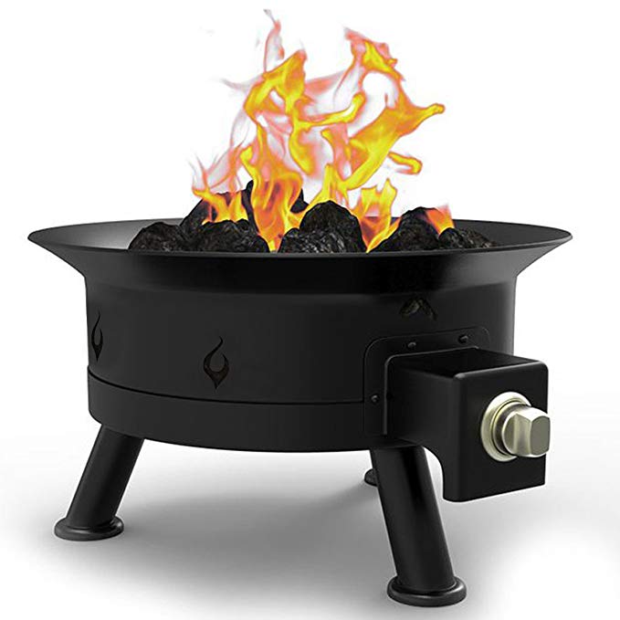 Napa Steel Propane Fire Pit with portable Carrying Straps and Lid