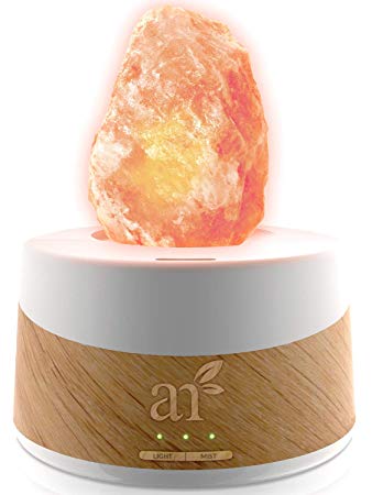 ArtNaturals Essential Oil Diffuser and Salt-Lamp - (4 Fl Oz - 120ml Tank) - 2 in 1 Authentic Pure Pink Himalayan Rock Salt Lamp from Pakistan with Aromatherapy Diffuser for Sleep and Relaxing