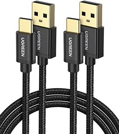 UGREEN USB C Ladekabel 2 Stück USB C Kabel 2 Pack Typ C Schnellladekabel kompatibel mit Galaxy S20 S10 S9 S8 A20e A51 A21s, Huawei P30 Lite, P20 Lite, Mi 9, Redmi 9, Xperia 10 II, HTC U11 usw. (2m)