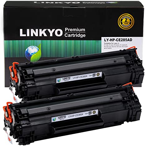 LINKYO Compatible Toner Cartridge Replacement for HP 85A CE285A (Black, 2-Pack)