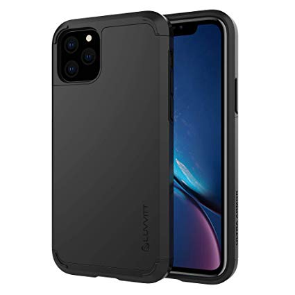 Luvvitt Ultra Armor Case Designed for iPhone 11 Pro 2019 with Removable Metal Plate for Magnetic Holder (car Phone Mount Cradle is not Included) for Apple iPhone XI 11 Pro 5.8 inch Screen - Black