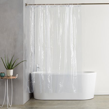 AmazonBasics PVC Shower Curtain Liner - 72 x 72 inches, Clear