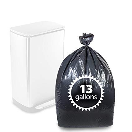 Tall Kitchen Trash Bags Black 13 Gallon By Primode – 200 Count Heavy Duty Garbage Bag 24” X 31” MADE IN THE USA