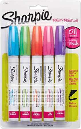 SHARPIE Oil Based Paint Marker, Assorted Fashion Colors, Pack of 5