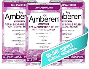 Amberen Perimenopause, Peri-Menopause Multi-Symptom Relief, Vitamin B, Vitamin E & Antioxidants Supplement, Helps Support Hormone Balance, Hot Flashes & Night Sweats, Supplements for Women, 180 Count