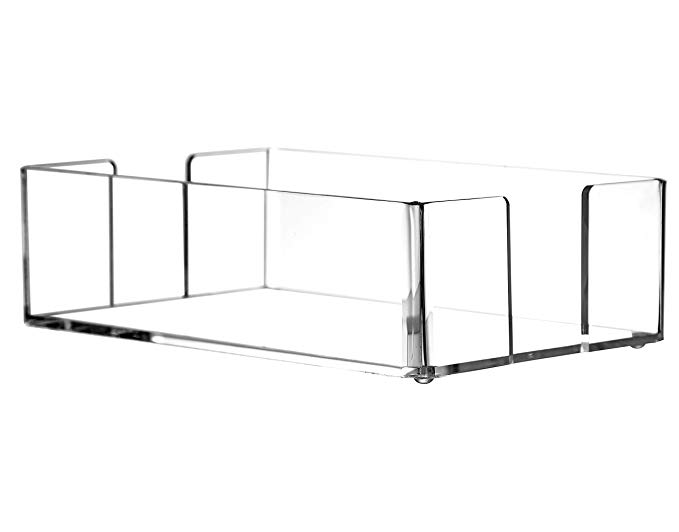 Cq acrylic Clear Napkin Holder Rack,Towel Holder in Clear,Cocktail Napkin Holder,Freestanding Tissue Dispenser For Table,9"x 5.5"x 2.5"