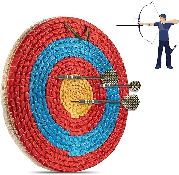 Namotu Traditional Archery Target Solid Straw For Adults Three Layer Round Archery Target Shooting Bow Coloured Rope Target Face Three Layer For Shooting Practice