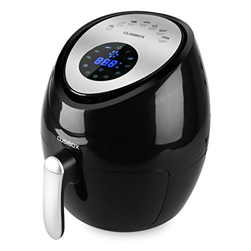 Air Fryer, CUSIBOX Digital Touch-Activated Air Fryer with LED Display and 7-in-1 Pre-programmed One-touch Cooking Settings, 3.6L(3.8QT)1400W