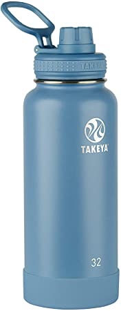 Takeya Actives Insulated Water Bottle w/Spout Lid, Bluestone, 32 Ounce