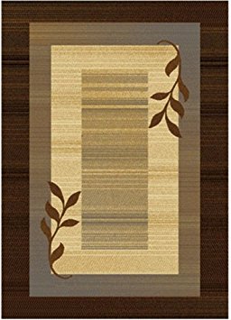 Home Dynamix Royalty HD602J-530 Polypropylene 43-Inch by 62-Inch Area Rug, Brown/Blue