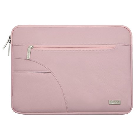 Mosiso Polyester Fabric Laptop Sleeve Carrying Case Cover Protective Bag for 13-13.3 Inch MacBook Pro, MacBook Air, Ultrabook Netbook Tablet, Pink