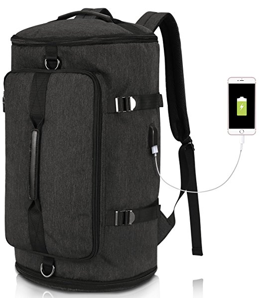 Tocode Water Resistant Hiking Backpack with USB Charging Port Travel Camping Work Bag Weekend Daypacks Rucksack