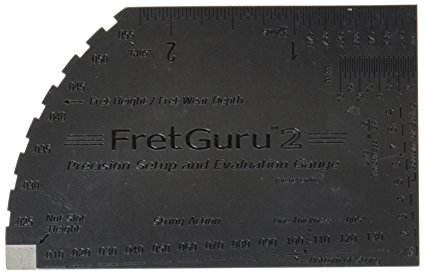 FretGuru 2 Precision 8-in-1 Guitar String Action Gauge Fret Rocker Setup and Evaluation Pro Luthier Tool Guitarist Gift STAINLESS SILVER [ADVANCED NEW DESIGN SHIPPING NOW] be sure to check out the optional handmade leather case