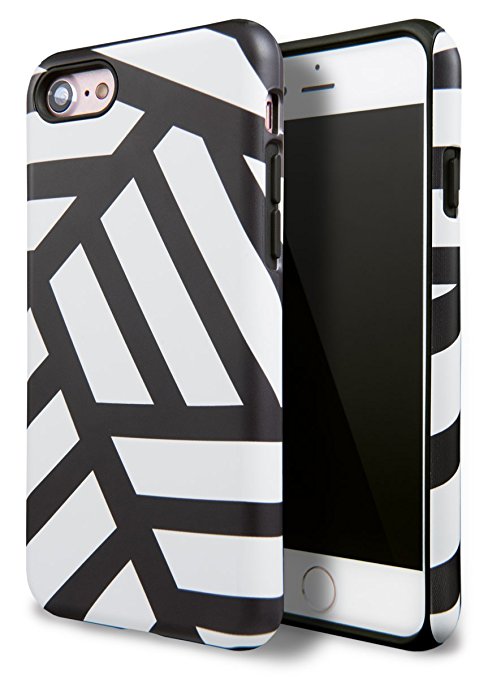 iPhone 7 Case, TORU [DUAL LAYER MINIMAL] - [Shockproof][Designer Patterned Cover] Protective Case with Fashion Design Pattern for Apple iPhone 7 - Leaf Stripes