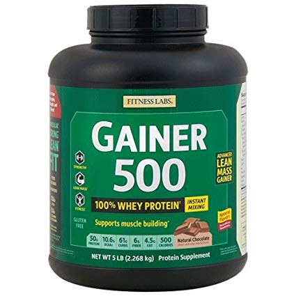 Fitness Labs Gainer 500, 50g Protein 100% from Whey, Natural Flavors and Sweeteners (Chocolate)