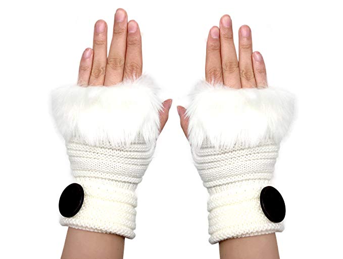 Nanxson(TM) Women Glove Fingerless Thumb Hole Winter Knitted Thick Warmer Glove ST0008