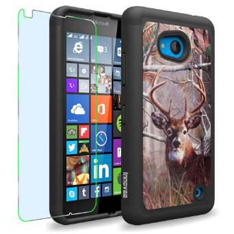 Microsoft Lumia 640 LTE Case, INNOVAA Smart Grid Defender Graphic Case W/ Free Screen Protector & Touch Screen Stylus Pen - Deer Hunting