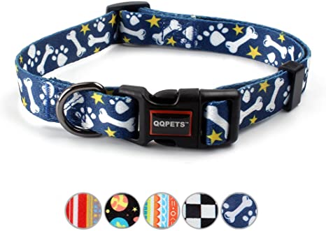 QQPETS Dog Collar Personalized Soft Comfortable Adjustable Collars for Small Medium Large Dogs Outdoor Training Walking Running