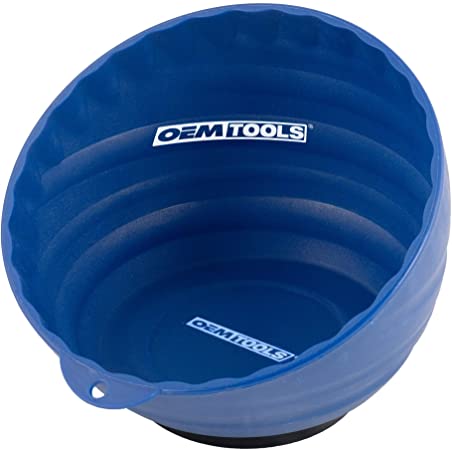OEM TOOLS 25334 Blue Magnetic Nut Cup, Magnetic Bowls for Holding Nuts and Bolts, 6 Inch Cup Diameter, Coated Magnet Sticks to All Ferrous Work Surfaces
