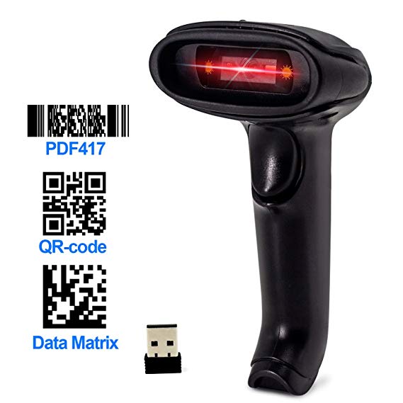 Alacrity 9200DA 2D 2.4GHz Wireless Barcode Scanner, Datamatrix QR Code PDF417 Handheld Barcode Reader for Screen and Printed Bar Code Scan, Works with Windows Mac Linux