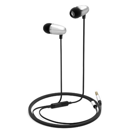 AUKEY In Ear Headphone Earphones wired, High Definition Tangle Free, Noise Isolating, HEAVY DEEP BASS for iPhone, iPod, iPad, MP3 Players, Samsung Galaxy, Nokia, HTC, Nexus, BlackBerry etc (EP-C5 Black)