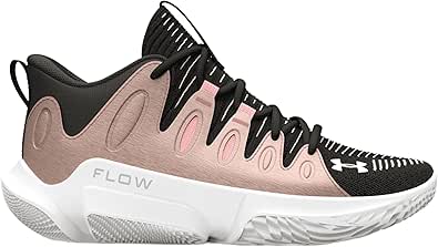 Under Armour Women's UA Flow Breakthru 4 Basketball Shoes (Black/Metallic Rose Gold/White - 003, US Footwear Size System, Adult, Women, Numeric, Medium, 7)