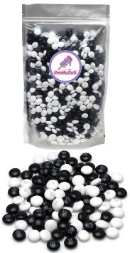 m&m Black & White 1lb (1 pound ) Milk Chocolate in sealed stand-up pouch bag