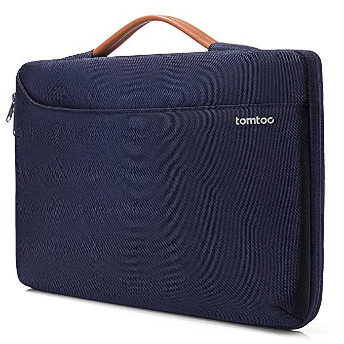Tomtoc 360° Protective Laptop Sleeve Case for 13.5 inch Microsoft Surface Book 1 & 2 | Surface Laptop 2017, Spill-Resistant 13 inch Laptop Bag Tablet Briefcase Handbag, Dark Blue
