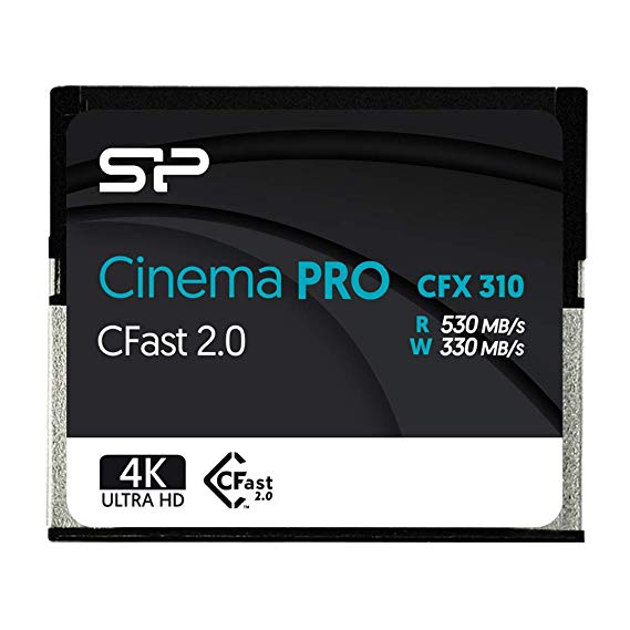 Silicon Power 512GB CFast 2.0 CinemaPro CFX310 Memory Card, 3500X and up to 530MB/s Read, MLC, for Blackmagic URSA Mini, Canon XC10/1D X Mark II and More - SP512GICFX311NV0BM