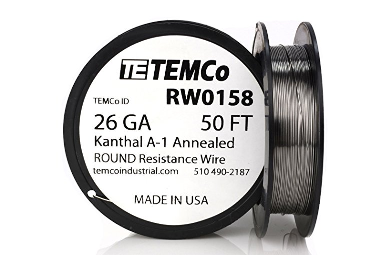 TEMCo Kanthal A1 wire 26 Gauge 50 Ft Resistance AWG A-1 ga