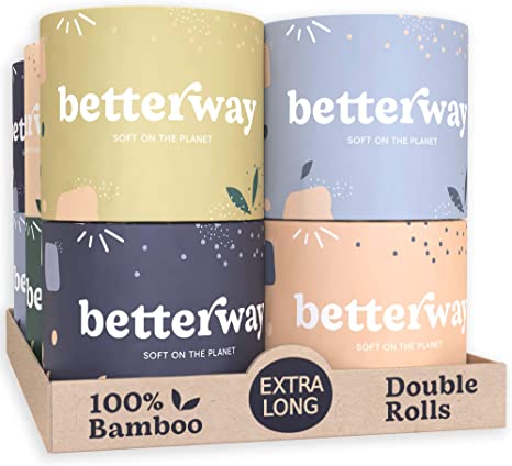Organic Bamboo Toilet Paper - 2X Longer - 360 Sheets/roll - 3 PLY - 12 Double Rolls - Plastic Free & Extra Strong - Septic Safe Biodegradable Toilet Tissue - Eco-Friendly & Super Soft - FSC Certified