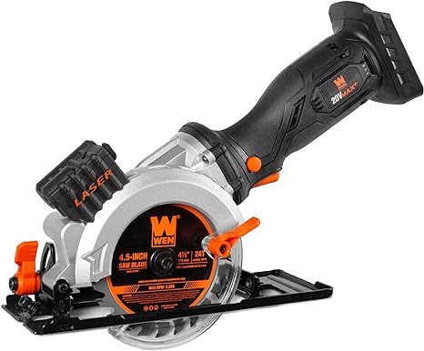 WEN 20V Max 4-1/2-Inch Cordless Mini Circular Saw (Tool Only – Battery and Charger Not Included) (20604BT)