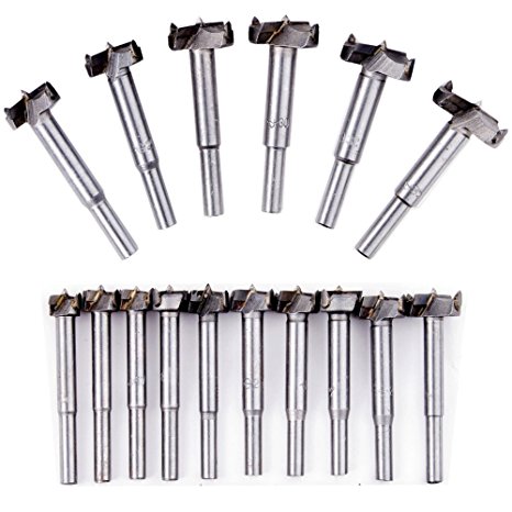 Tungsten Steel Forstner Drill Bit, Ankoow 16Pcs 15mm-35mm Woodworking Hole Saw Set Drilling Wood Plastic Plywood Cutting Rotary Tool Accessories with Round Shank