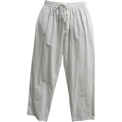 Men's Drawstring/Elastic Waist Yogi Yoga Indian Cotton Casual Long Pants