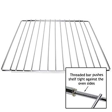 Spares2go Universal Chrome Adjustable Fixed Arm Grill Shelf for all Oven Cooker & Grill (310mm x 360 / 590mm)