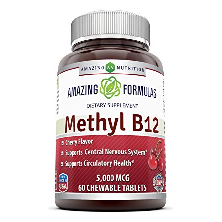Amazing Nutrition Amazing Formulas Methyl B12 5,000 Mcg 60 Chewable Tablets ( Cherry Flavor )