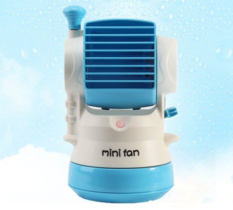 USB Water Fan, Portable Watering Misting Fan, Desktop Fan with Powerful Cooling Air, Mini Personal Fan for Table&Laptop (BLUE)