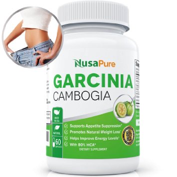 Pure Garcinia Cambogia Extract for Weight Loss, Appetite Suppressant, 80% HCA Max Strength: 100% Guarantee: Order Risk Free!