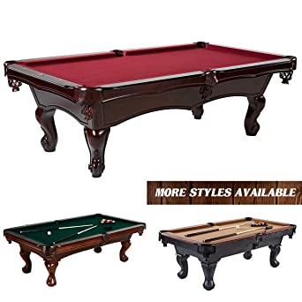 Barrington Claremont Slate Billiard Table Set: 100-Inch Wooden Game Room Pool Table - Premium Heavy Duty Queen Anne Leg Billiard Table with Wool Cloth