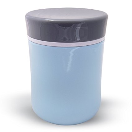 Zell Lunch, Food Jar, Vacuum Insulated Stainless Steel Lunch Thermos, 13 Oz, Sky Blue