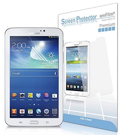 amFilm Samsung Galaxy Tab 3 7.0 Tablet T210 Premium Screen Protector Film HD Clear (2 Pack)