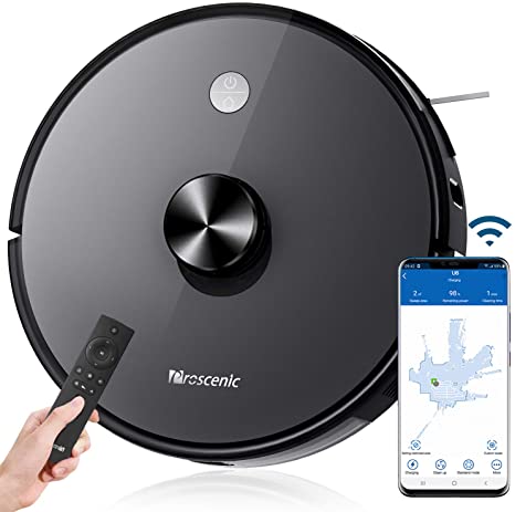 Proscenic 2-in-1 Robotic Vacuum Cleaner and Mop 2700 PA Strong Suction Robot Vacuum Cleaner with Self-Charging Works with APP & Alexa Control, Good for Pet Hairs, Carpets, Hard Floor