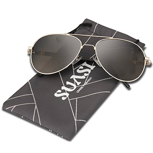 SUASI Mens' Sunglasses Coating Classic Alloy Driver UV Polarized Sunglasses WD01