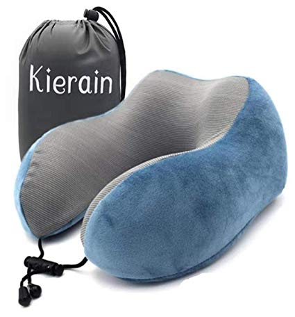 Travel Pillow - Memory Foam Neck Pillow Support Pillow,Luxury Compact & Lightweight Quick Pack for Camping,Sleeping Rest Cushion(Navy Blue)