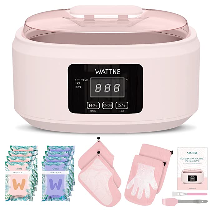 Paraffin Wax Machine for Hand and Feet -Paraffin Wax Bath 3000ml,Wax Warmer Moisturizing Kit, Quick Heating,Large Capacity,for Arthritis, Spa, Smooth and Soft Skin (pink-)