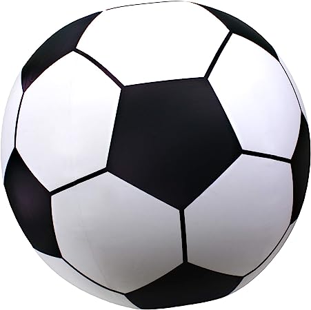 GoFloats Giant Inflatable Soccer Ball Made from Premium Raft Grade Vinyl, Black & White 2.5'