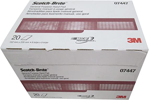 Scotch-Brite General Purpose Hand Pad 7447 - Scuff/Surface Prep  - 6 in x 9 in - Box of 20