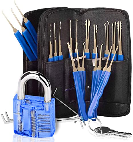 Professional 24-Pcs Set Training Kit Locks(Blue)